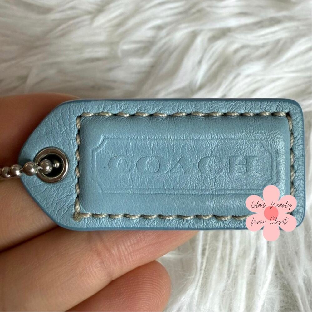 1.5" y2k COACH Blue Fob Bag Charm Hang tag Hangtag